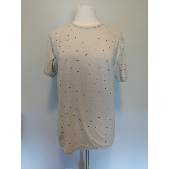 Denim & Flower Beige T-Shirt With Bird Print & "Spread Good Vibes" Text Medium - Picture 1 of 6